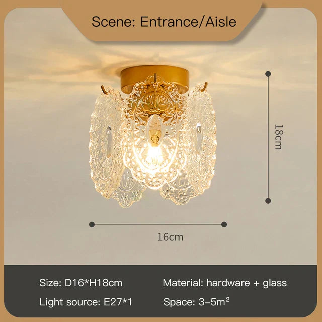 DecorBites™ Clear Glass LED Chandelier: Modern French Style for Living Room, Bedroom, Kitchen.