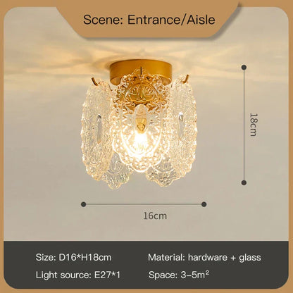 DecorBites™ Clear Glass LED Chandelier: Modern French Style for Living Room, Bedroom, Kitchen.