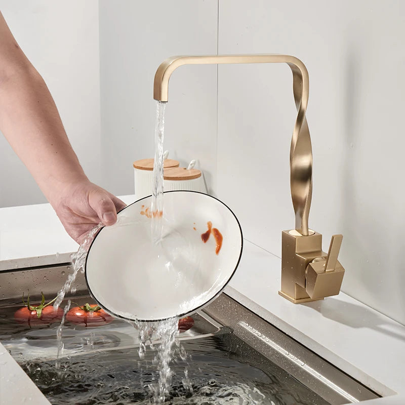 Gold Basin Mixer Faucet