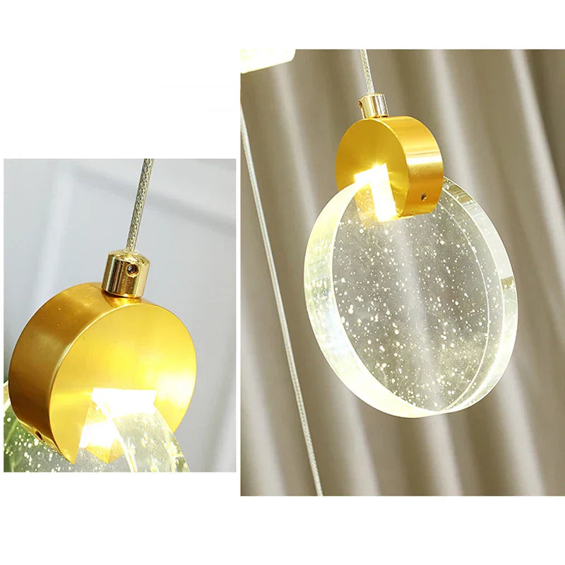 Lámpara de escalera LED de cristal DecorBites™ para sala de estar nórdica, villa y restaurante
