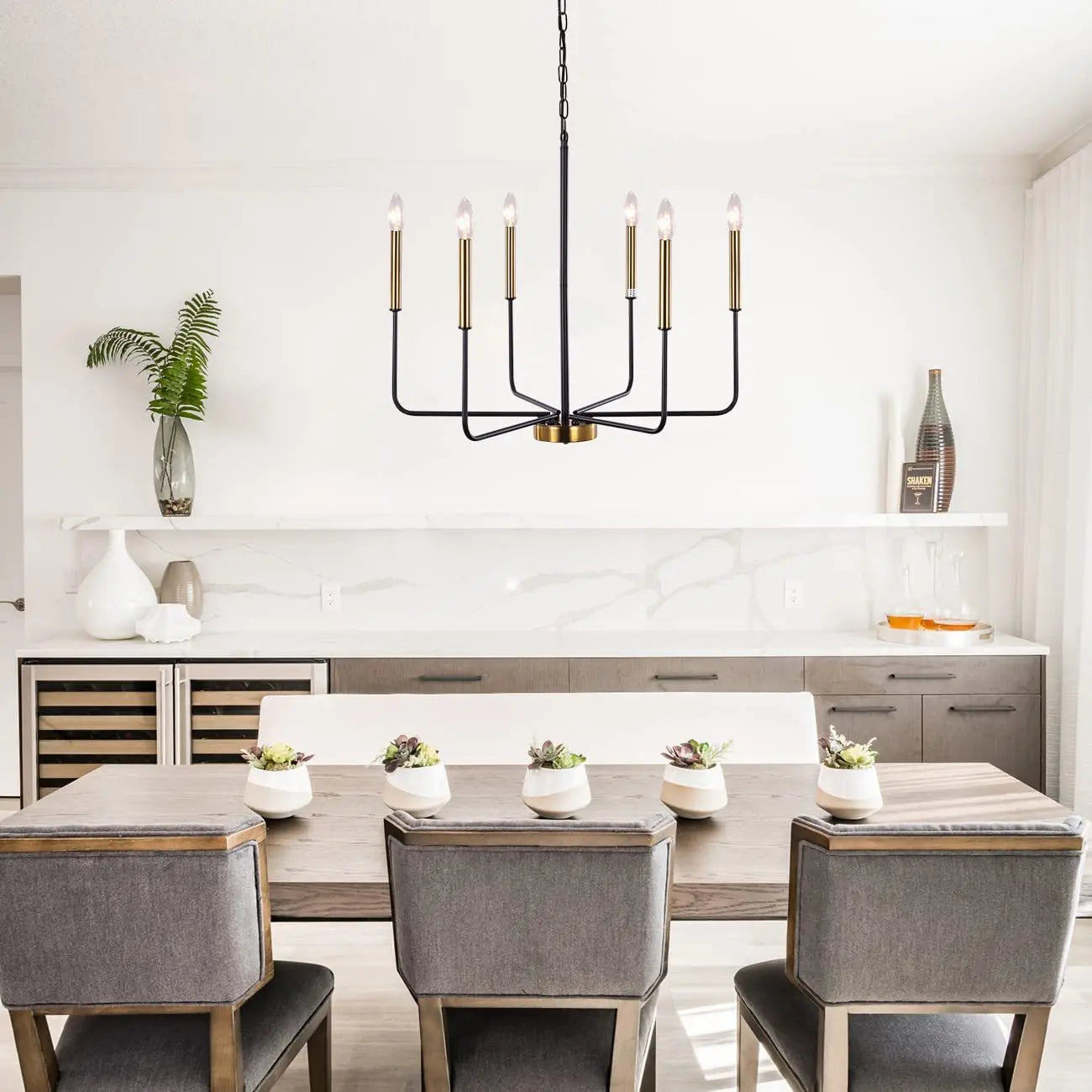 DecorBites™ Iron Candle Chandelier for Living Room Bedroom Dining Room