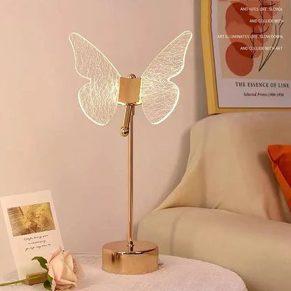 DecorBites™ Butterfly Gold Acrylic LED Desk Lamp for Artful Living Room Night Light