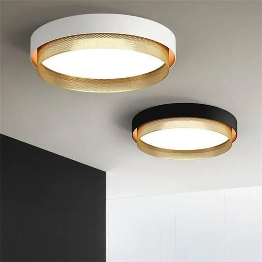 DecorBites™ Circular Metal Grid LED Ceiling Light - Modern Room Lighting