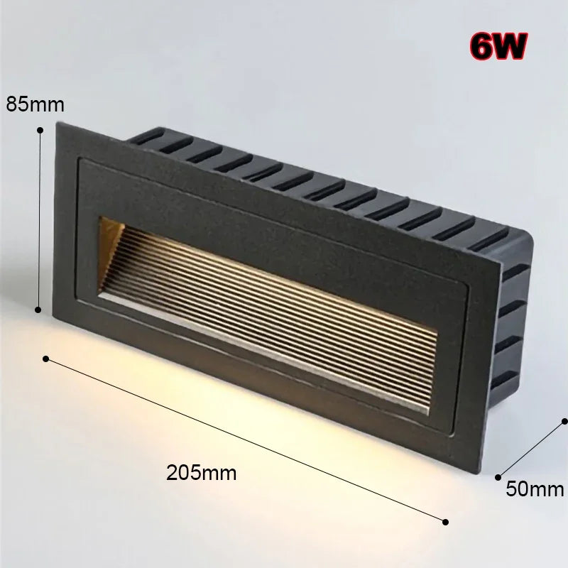 Aplique de pared LED empotrable DecorBites™ para escalones y escaleras exteriores, resistente al agua IP65.