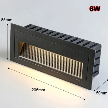 Aplique de pared LED empotrable DecorBites™ para escalones y escaleras exteriores, resistente al agua IP65.