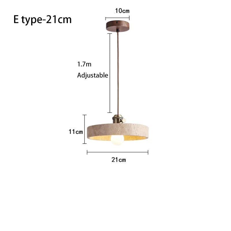 Yellow Stone Pendant Lamp Japanese Style 23cm