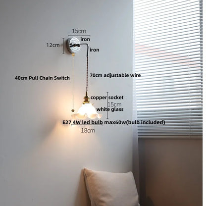 DecorBites™ Japanese Style LED Wall Sconce Pull Chain Stair Light Fixtures