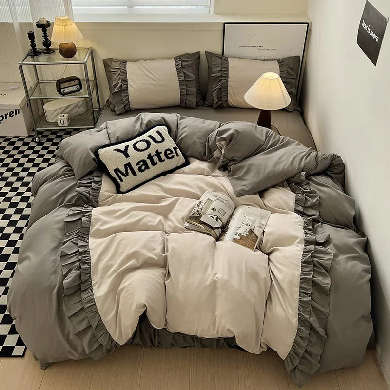 Microfiber Lace Duvet Set