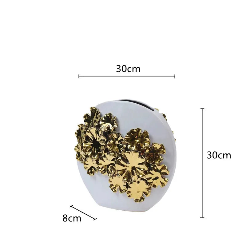 Gold Embossed Ceramic Vase