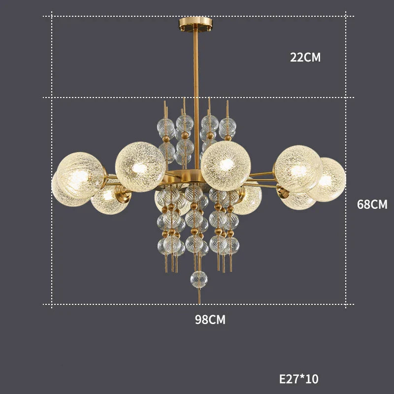 DecorBites™ Gold Chrome Bubble Ceiling Chandelier: 2025 Trend Hanging Lamps for Living Room