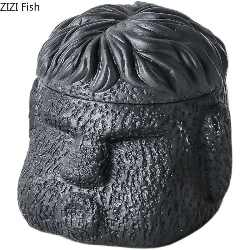 ديكوربايتس™ - صور شخصية تجريدية - منفضة سجائر أسمنتية - إكسسوارات تدخين - هدية