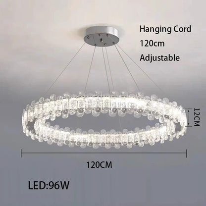 DecorBites™ Crystal LED Ceiling Chandelier: Modern Dimmable Lighting Fixture for Stylish Home Decor