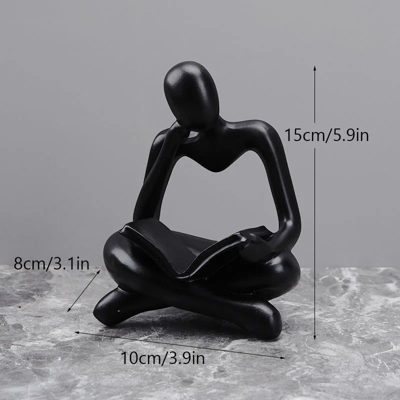 DecorBites™ Abstract Thinker Resin Figurine for Home Office Decor