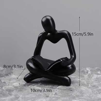 DecorBites™ Abstract Thinker Resin Figurine for Home Office Decor