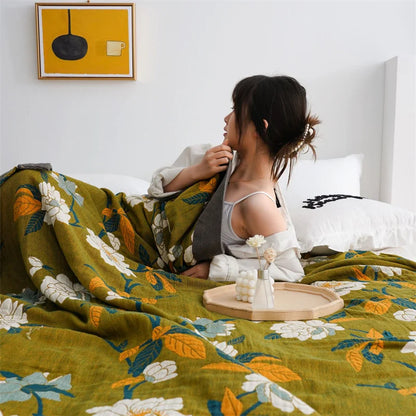 Manta de cuadros de gasa de algodón DecorBites™ - Manta para cama supersuave