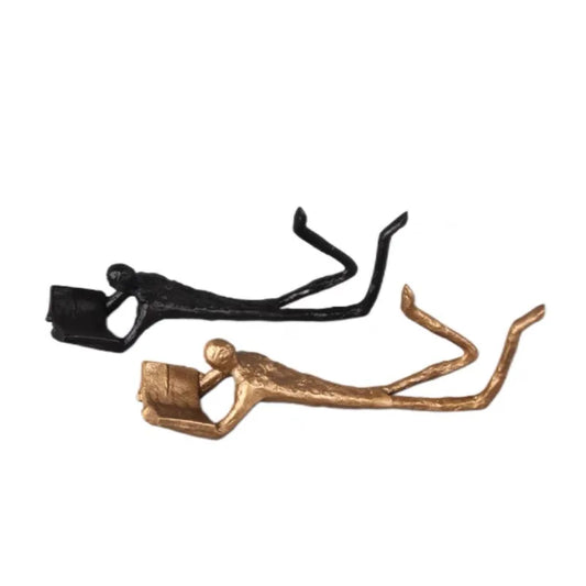 DecorBites™ Golden Readers Character Sculpture for Home Decoration
