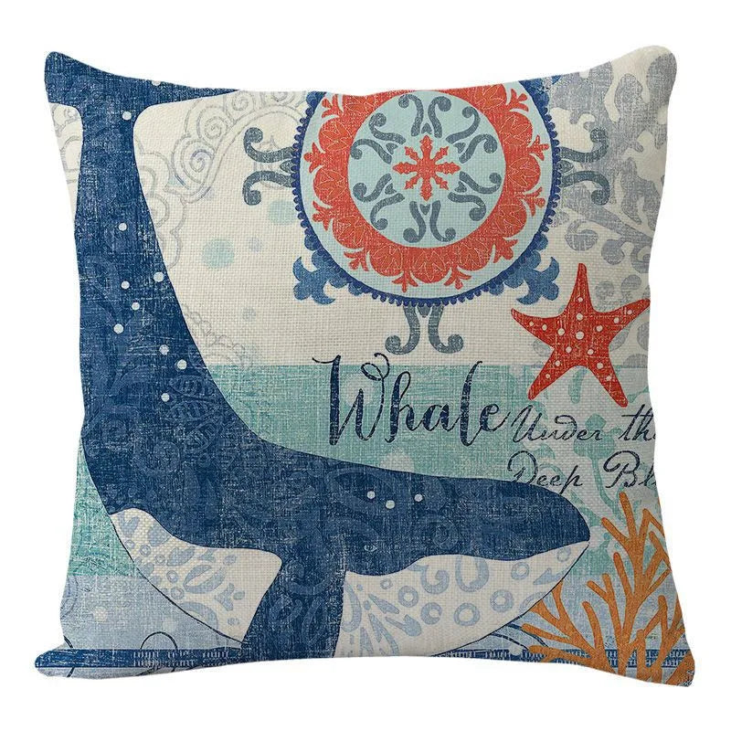 DecorBites™ Coastal Cushion Cover - Sea Theme Decorative Sofa Pillowcase