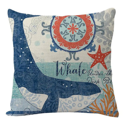 DecorBites™ Coastal Cushion Cover - Sea Theme Decorative Sofa Pillowcase