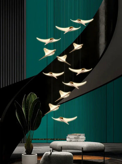 DecorBites™ Dolphin Pendant Chandelier: Luxe Staircase & Lobby Décor for Hotel, Mall & Home