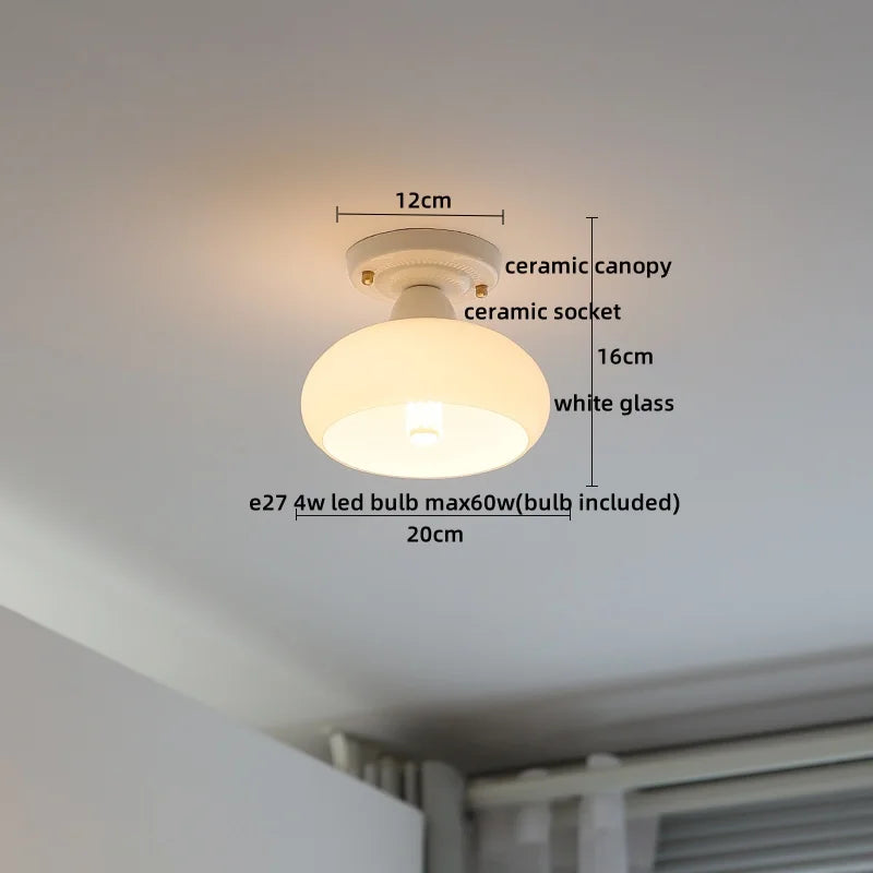 Glass Copper Ceiling Light