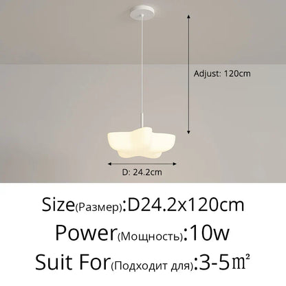 DecorBites™ Cloud White Modern Chandelier Floating Pendant Lamp Kitchen Island Light