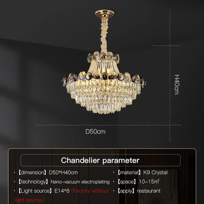DecorBites™ Crystal Chandelier: Modern Nordic Luxury for Living Room, Dining Room, Bedroom