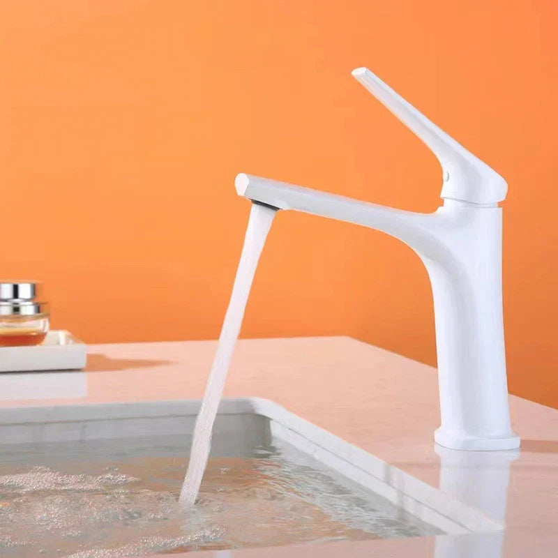 Grifo de lavabo Decorbites™ Oro Negro Cromo para Baño, Mezclador de Agua Caliente y Fría de Una Palanca