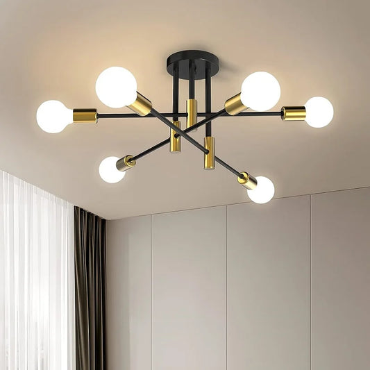 Modern Led Spider Ceiling Lighting Industrial Iron Black/Golden Nordic Minimalist Home Decoration Living Room Dining Room Ceilin