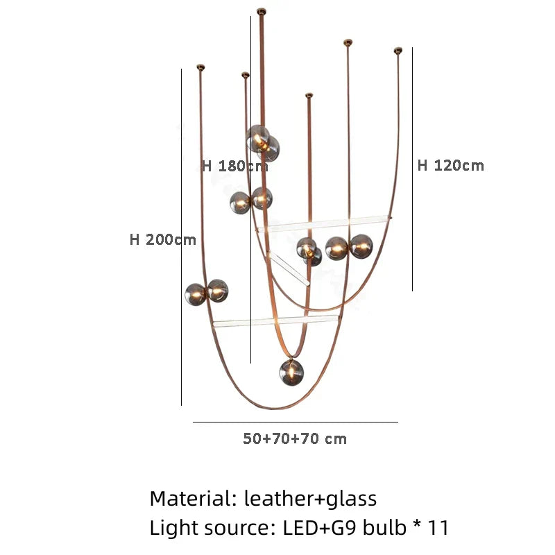 DecorBites™ Leather Chandeliers 2023 LED Minimalist Home Decor Lighting for Living Room