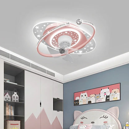 Ventilador de techo con luz DecorBites™ con rotación de 360°: silencioso y elegante para la decoración del hogar.