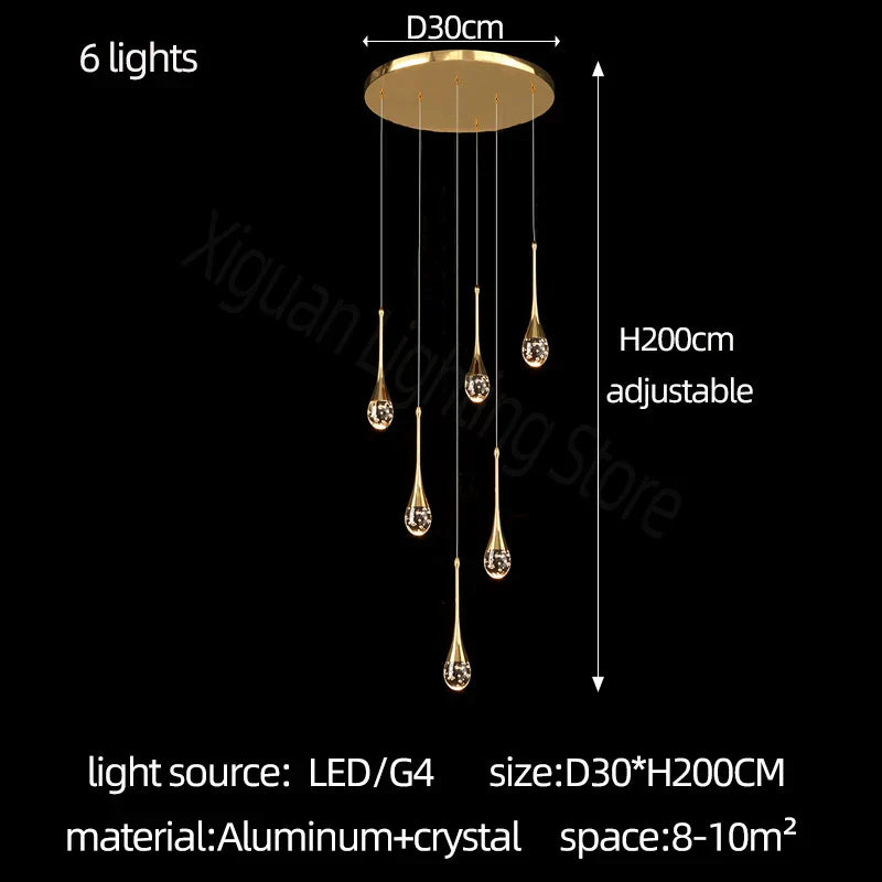 Lámpara de araña DecorBites™ Crystal Bubble: Iluminación moderna y lujosa para el hogar, el comedor, el dormitorio y la escalera.