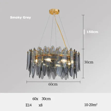 DecorBites™ Gold LED Glass Chandelier for Dinning Living Room Bedroom_main keyword: Pendant Lamps