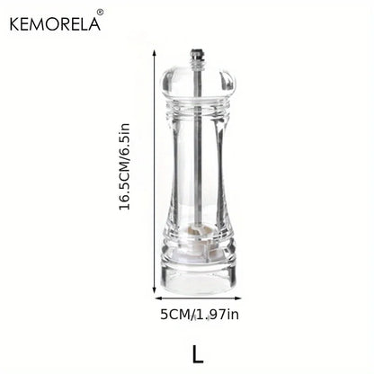مطحنة فلفل يدوية أكريليك من ديكوربايتس™ | هزازة ملح وتوابل شفافة