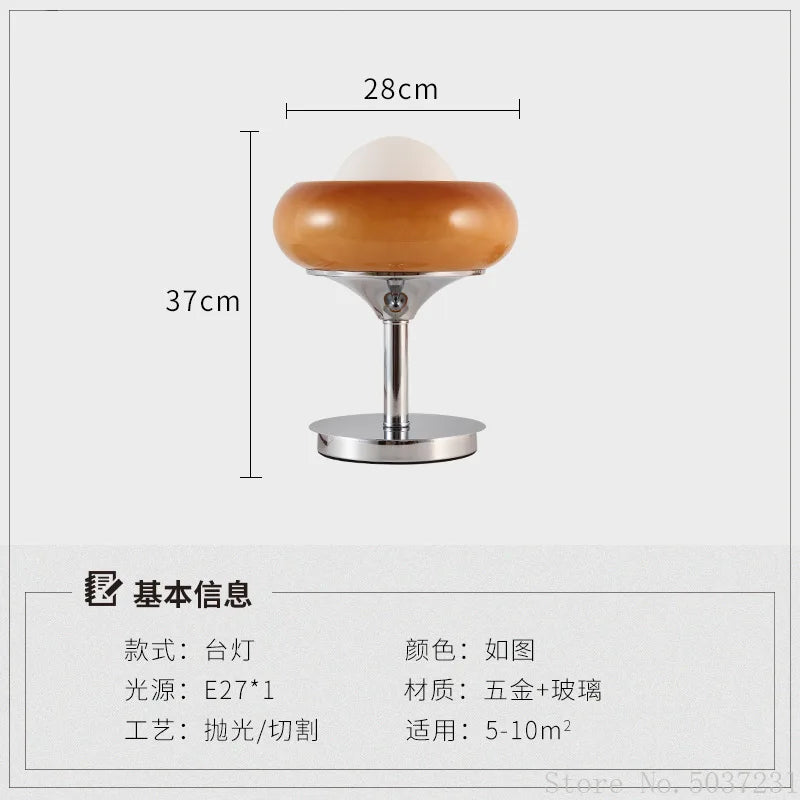 DecorBites™ Glass Egg Tart Desk Lamp for Living Room Bedroom Office