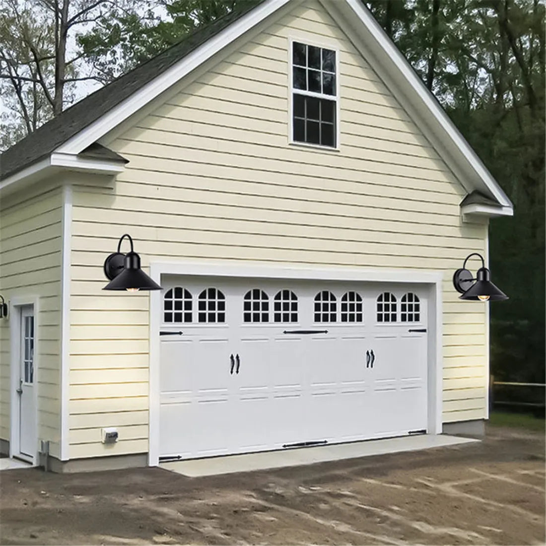 Apliques de pared exteriores DecorBites™ estilo granero negro: resistentes al agua, con casquillo E27