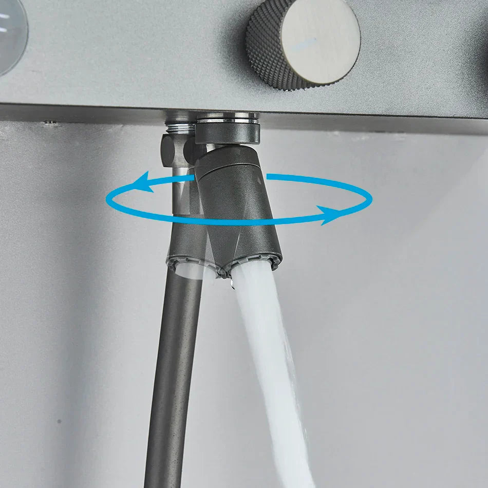 DecorBites™ Grey Digital Shower Faucet Set 2-Way Mixer System for Bathroom with Hand Sprayer