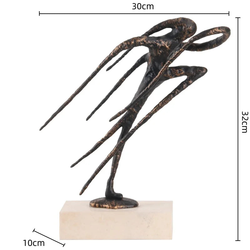 ديكوربايتس™ تمثال معدني على شكل وجه هندسي تجريدي لتزيين المنزل