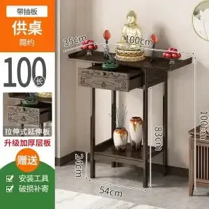 DecorBites™ Bamboo Console Table with Drawer for Living Room - Vintage Side Table