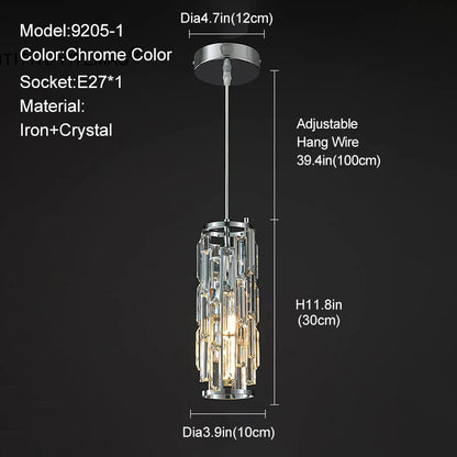 DecorBites™ Gold Crystal Chandelier: Elegant Dining Room Pendant Lighting