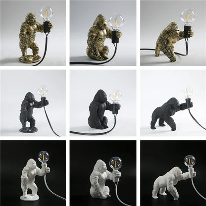 DecorBites™ King Kong Resin Night Light: Customizable LED Table Lamp for Modern Living Spaces