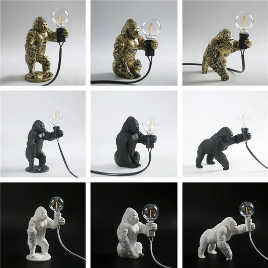 DecorBites™ King Kong Resin Night Light: Customizable LED Table Lamp for Modern Living Spaces