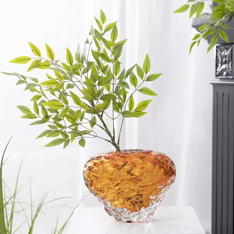 Decorbites™ Glasfarbenvasen Orange Blumendekoration Hydroponik-Terrarium Heimdekoration