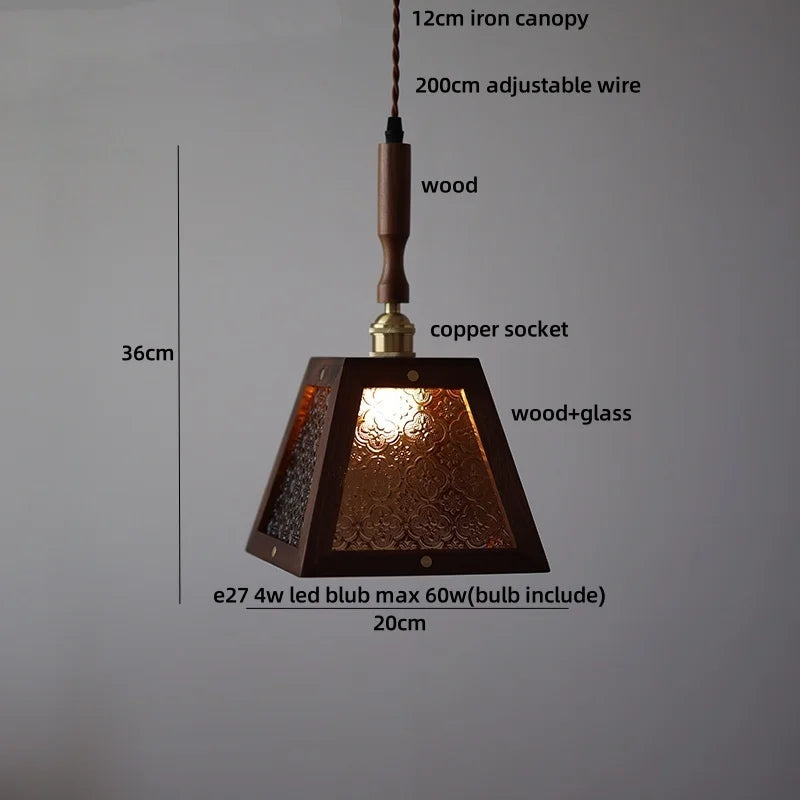 DecorBites™ Glass LED Pendant Lamp Copper Socket for Dining Living Room Decor