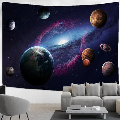 Astro Universe Tapestry Wall Hanging - Psychedelic Hippie Art by Decobites