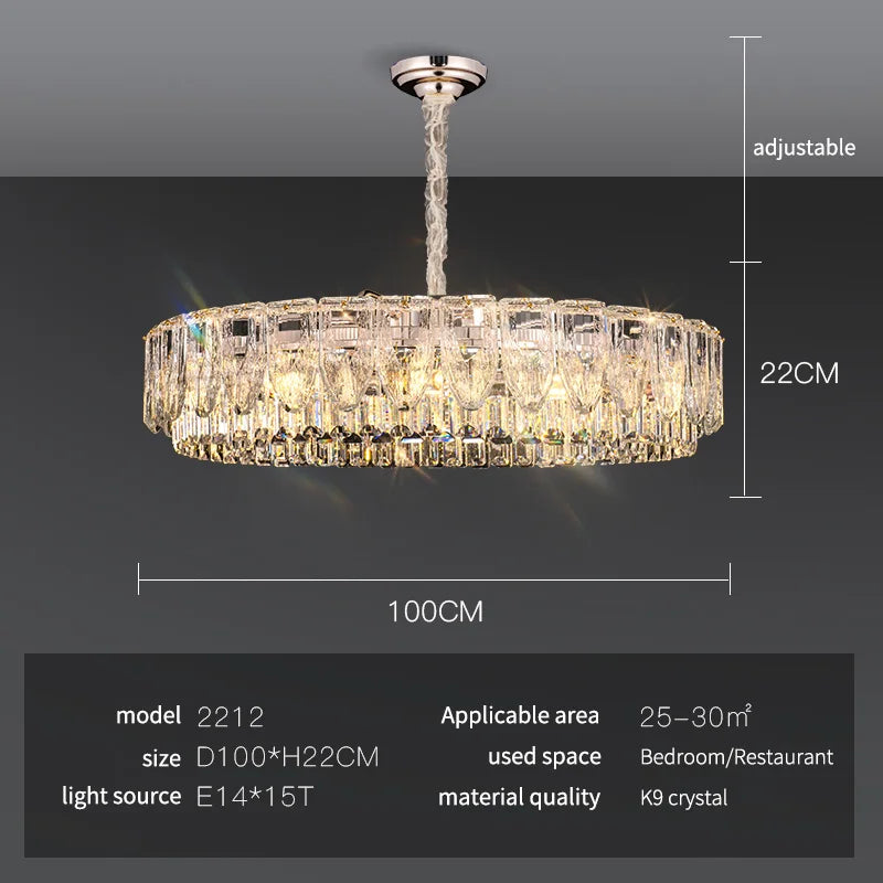DecorBites™ Crystal Ring Chandelier: 2024 Luxury Bedroom Dining Room Lighting
