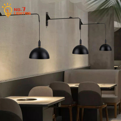 DecorBites™ Gold/Black Swing Arm Wall Lamp LED E27, Adjustable & Rotatable Sconce