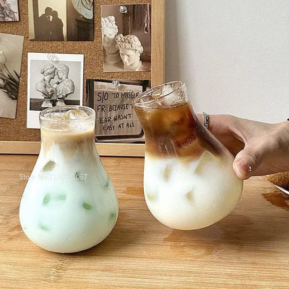 DecorBites™ Heat-resistant Glass Cafe Coffee Cup for Iced Latte Americano Juice Drink