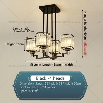 DecorBites™ Crystal Chandelier: Modern, Luxe, & Chic for Living Room, Bedroom, Restaurant & Villa