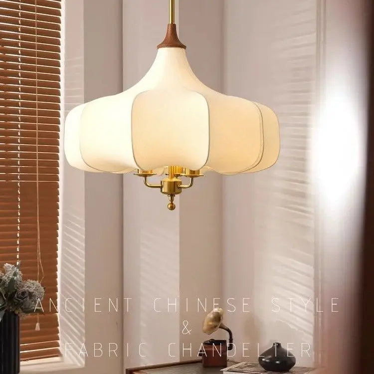 DecorBites™ Gold Lustre Retro Medieval Fabric Pendant Lights for Home Decor