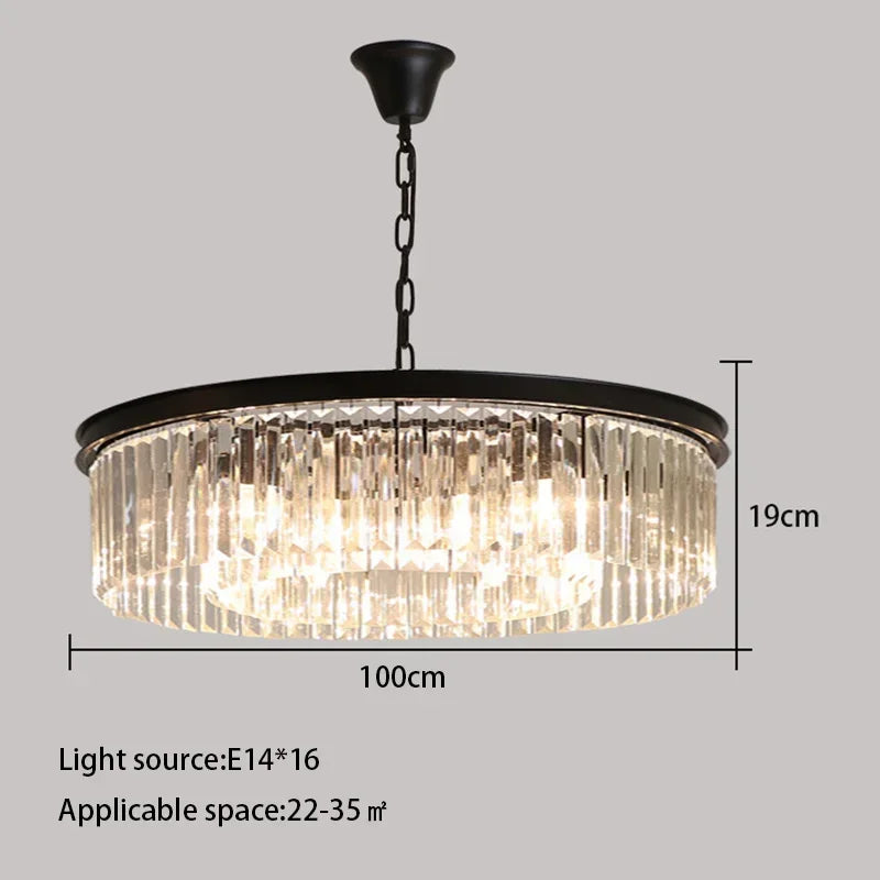 DecorBites™ Crystal Round Ceiling Chandelier for Elegant Living and Dining Rooms